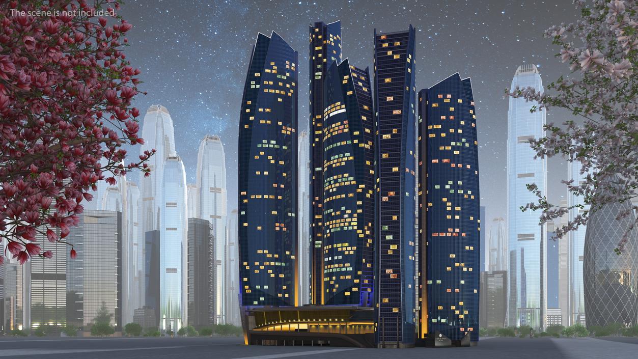 Etihad Towers Light 3D model