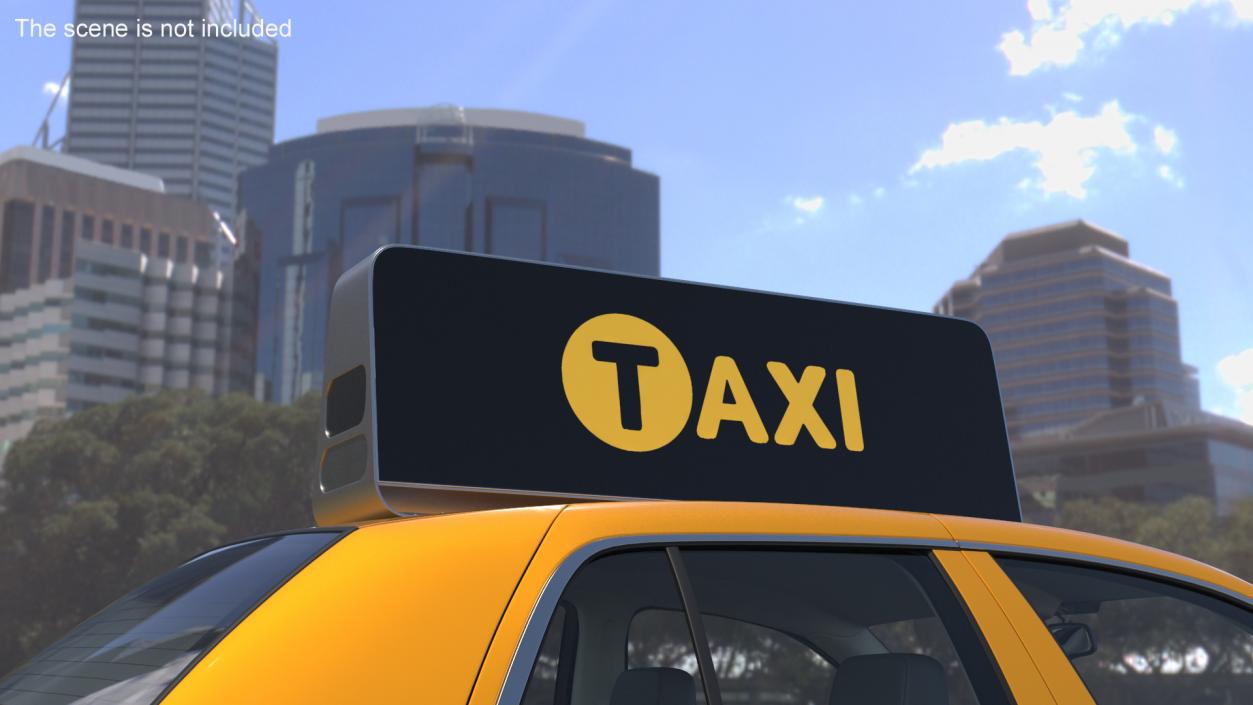 3D model Taxi Sign Black