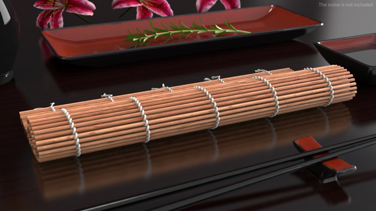 Bamboo Sushi Rolling Mat 3D model