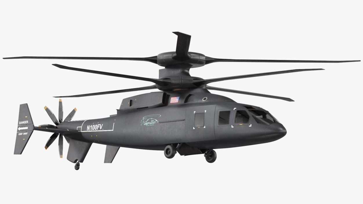 SB-1 Defiant Helicopter Rigged for Cinema 4D 3D model