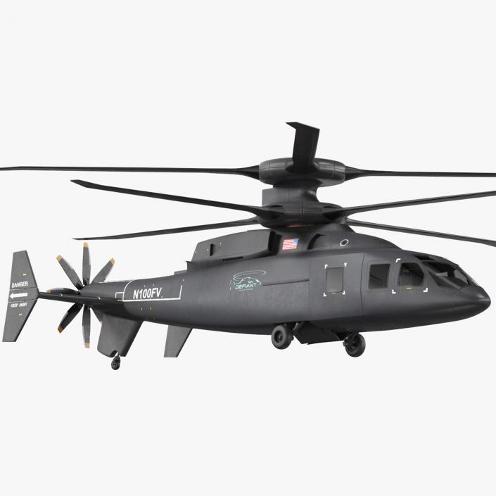 SB-1 Defiant Helicopter Rigged for Cinema 4D 3D model