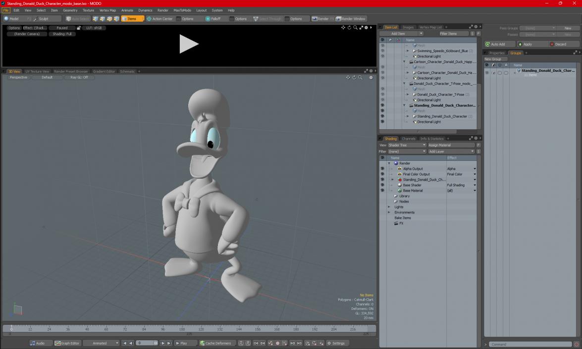 3D Standing Donald Duck Character(1) model