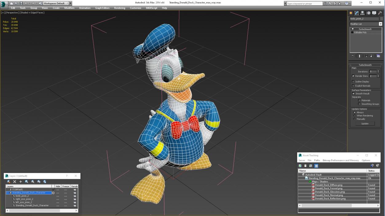 3D Standing Donald Duck Character(1) model