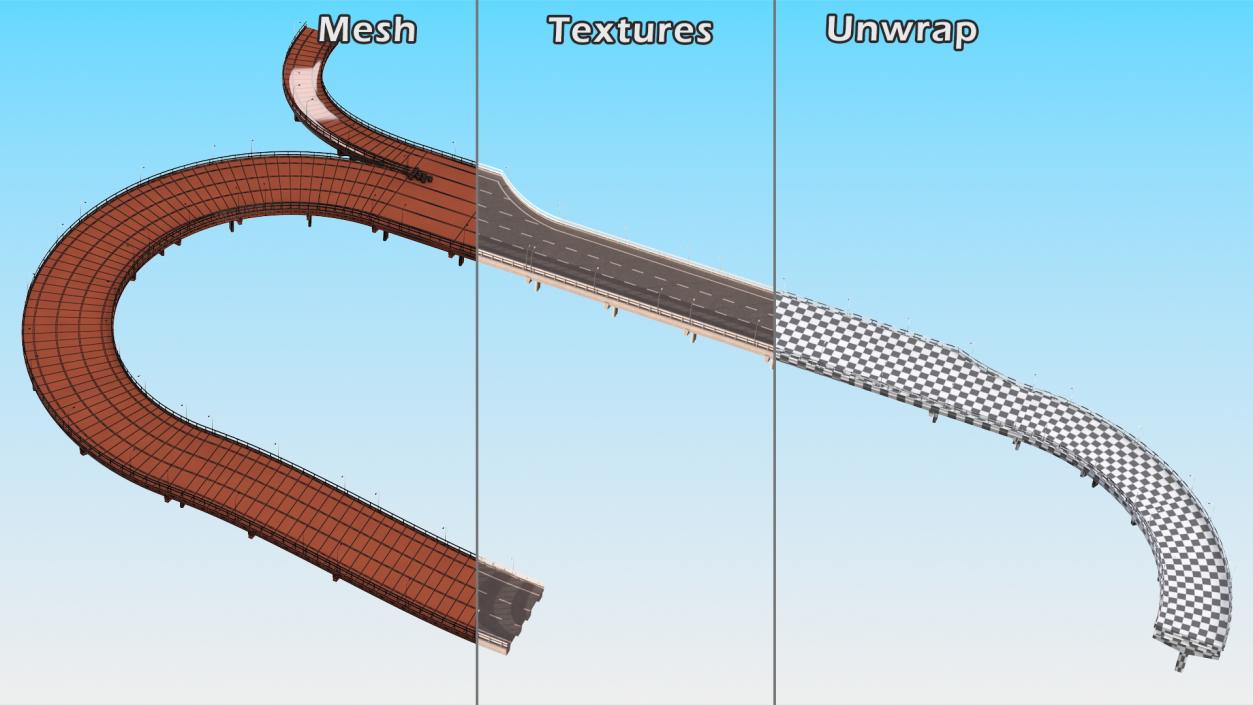 Highway Road Elements Collection 3 3D model