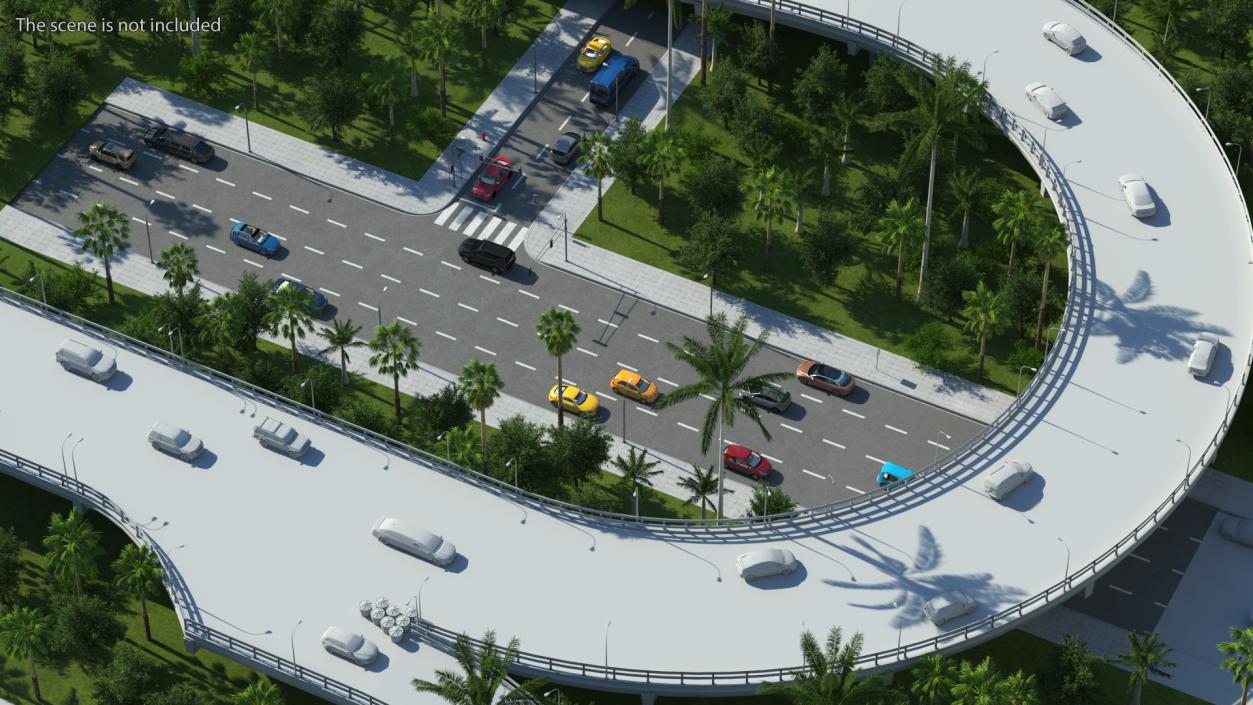 Highway Road Elements Collection 3 3D model