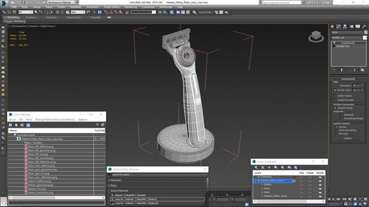 Heated Safety Razor 3D model