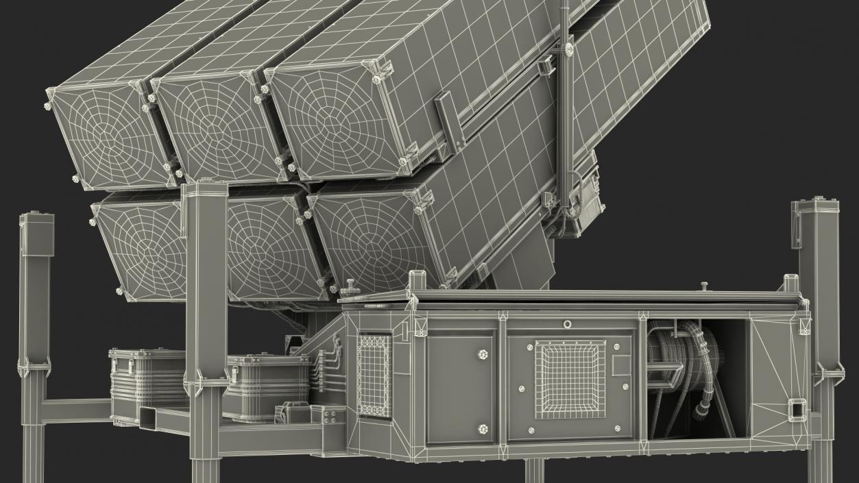 Mobile Norwegian Anti-Aircraft Missile System NASAMS Rigged 3D model