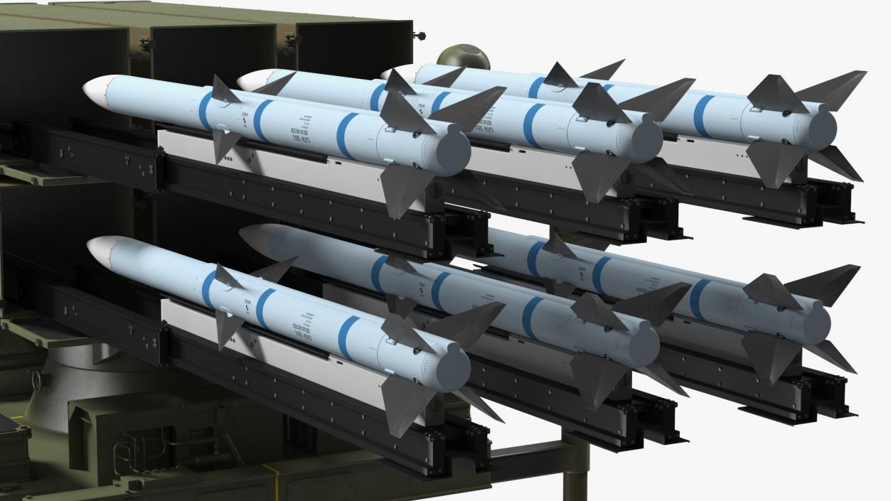 Mobile Norwegian Anti-Aircraft Missile System NASAMS Rigged 3D model