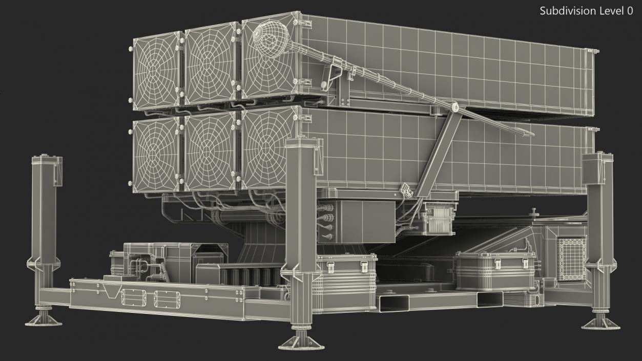 Mobile Norwegian Anti-Aircraft Missile System NASAMS Rigged 3D model