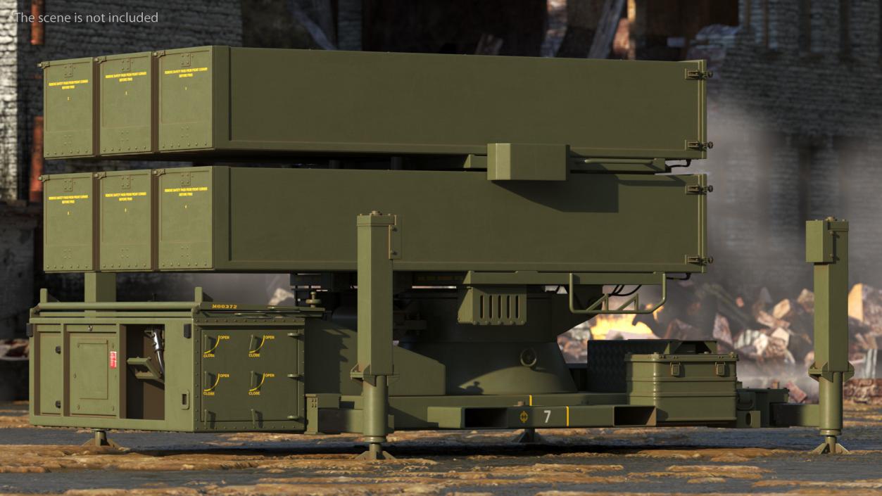 Mobile Norwegian Anti-Aircraft Missile System NASAMS Rigged 3D model