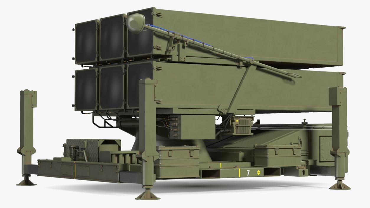 Mobile Norwegian Anti-Aircraft Missile System NASAMS Rigged 3D model