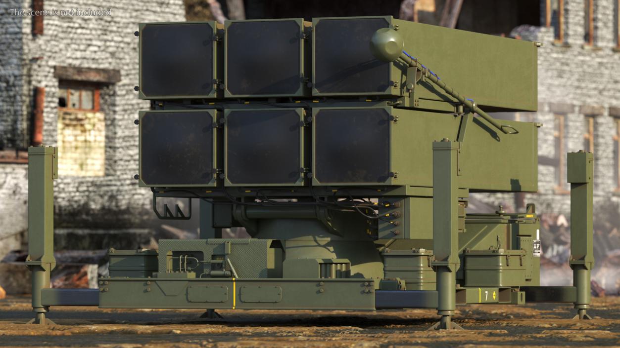 Mobile Norwegian Anti-Aircraft Missile System NASAMS Rigged 3D model