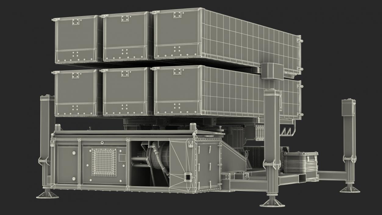 Mobile Norwegian Anti-Aircraft Missile System NASAMS Rigged 3D model