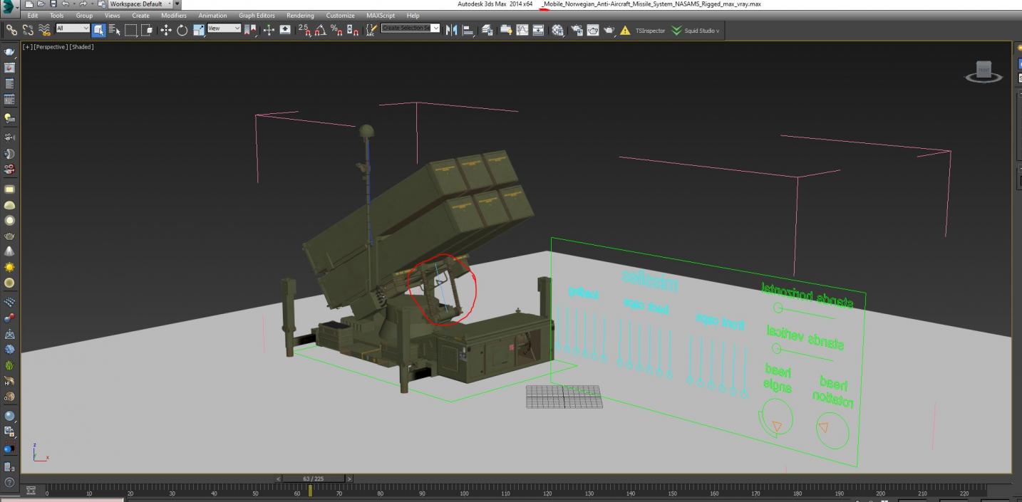 Mobile Norwegian Anti-Aircraft Missile System NASAMS Rigged 3D model