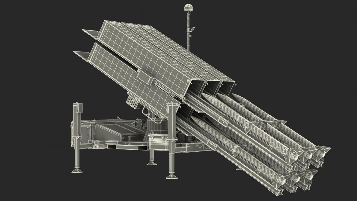 Mobile Norwegian Anti-Aircraft Missile System NASAMS Rigged 3D model