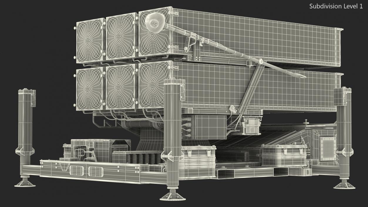 Mobile Norwegian Anti-Aircraft Missile System NASAMS Rigged 3D model