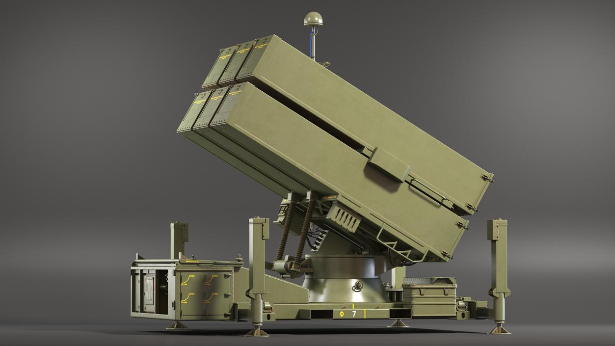 Mobile Norwegian Anti-Aircraft Missile System NASAMS Rigged 3D model