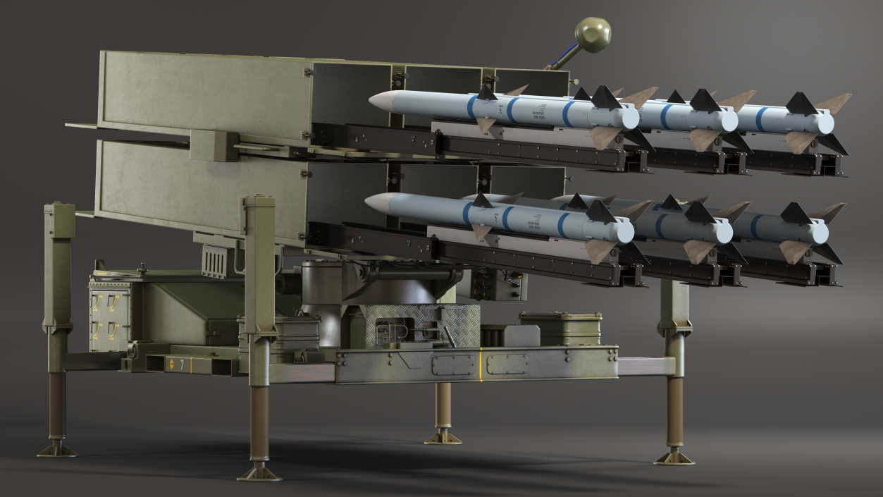 Mobile Norwegian Anti-Aircraft Missile System NASAMS Rigged 3D model