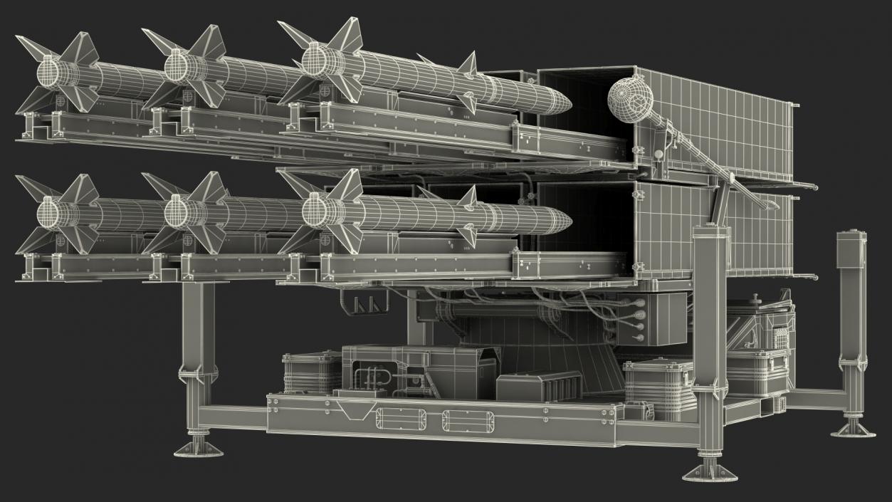 Mobile Norwegian Anti-Aircraft Missile System NASAMS Rigged 3D model