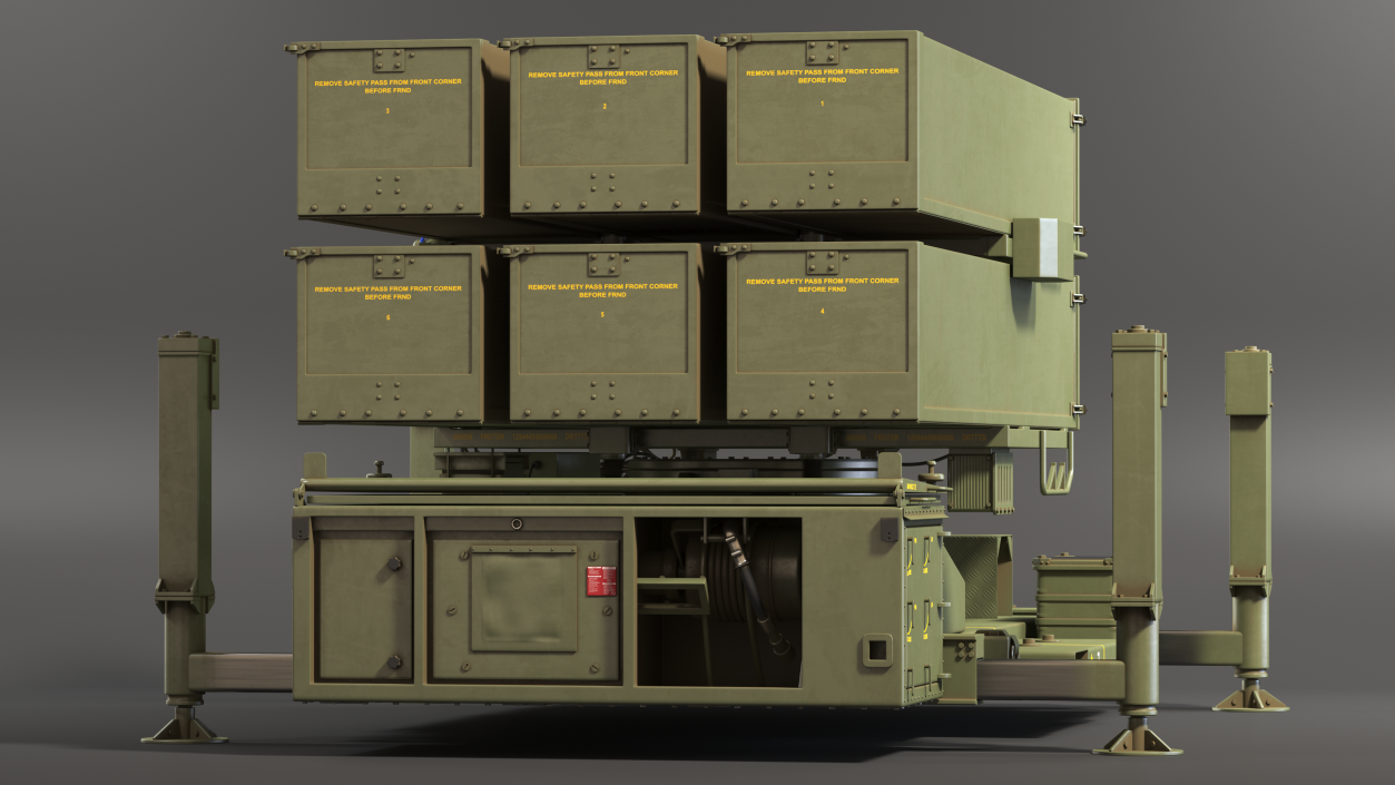 Mobile Norwegian Anti-Aircraft Missile System NASAMS Rigged 3D model