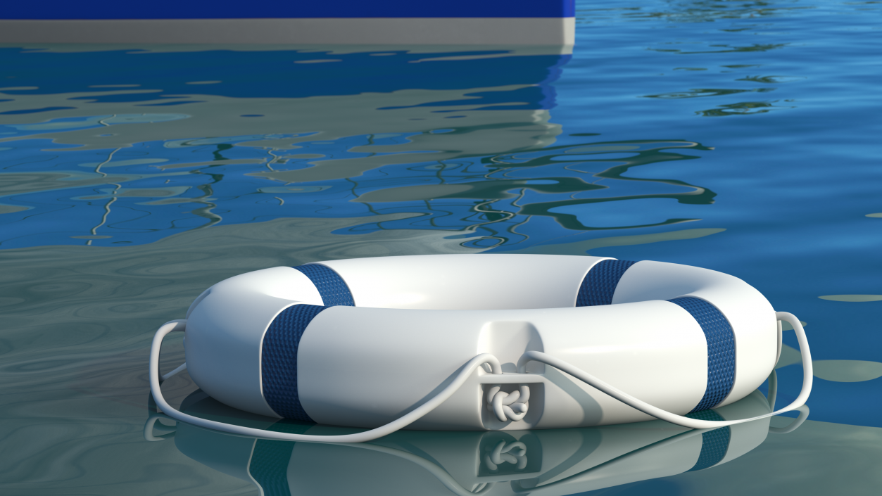 3D Lifebuoy Blue model