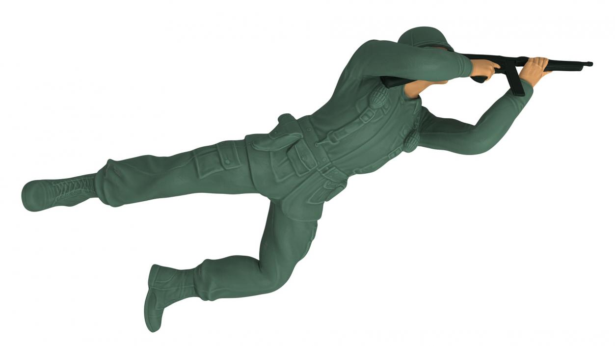 Lying Prone Toy Soldier Figurine 3D