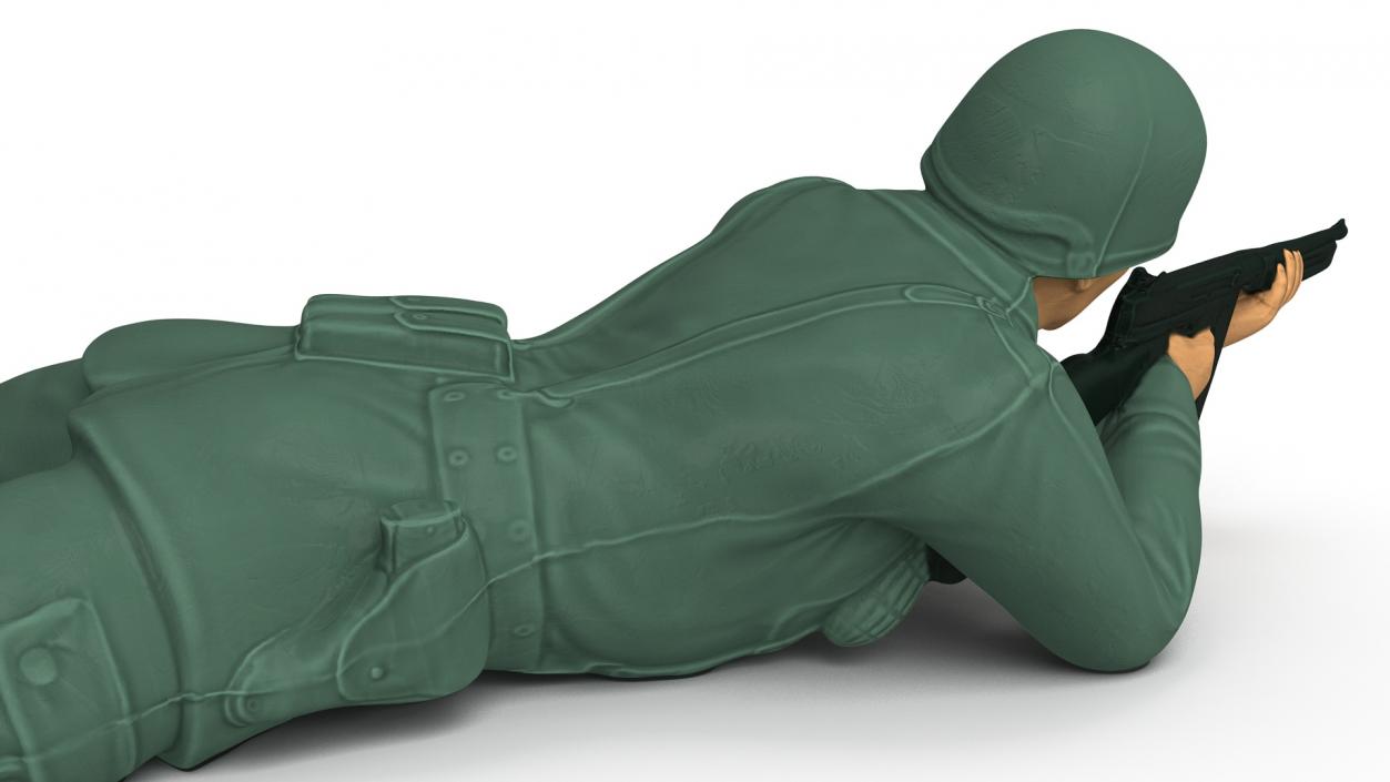 Lying Prone Toy Soldier Figurine 3D