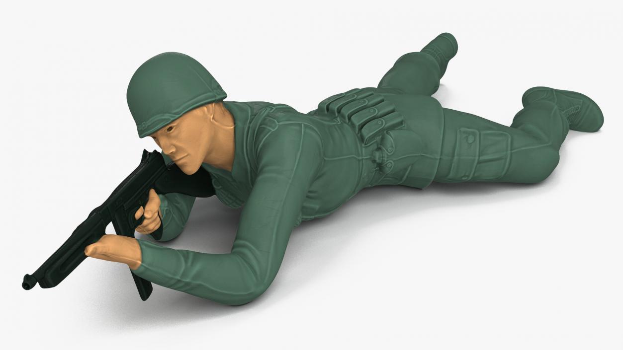 Lying Prone Toy Soldier Figurine 3D