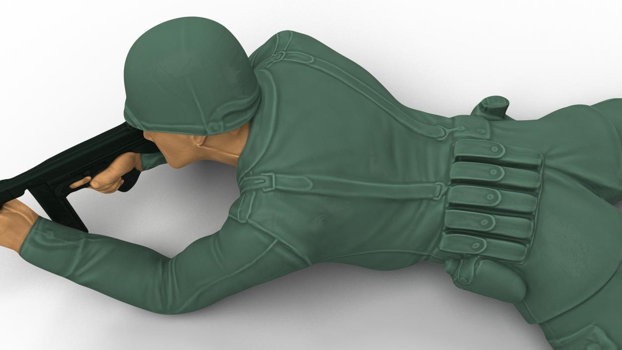 Lying Prone Toy Soldier Figurine 3D