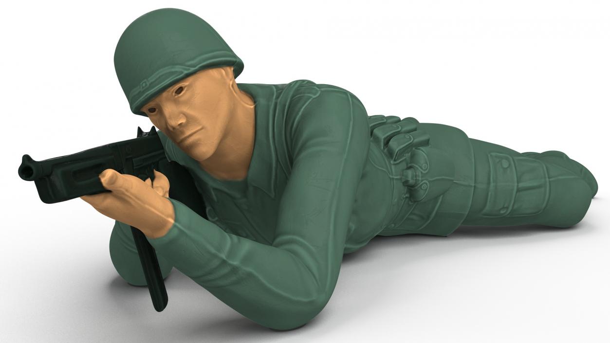 Lying Prone Toy Soldier Figurine 3D