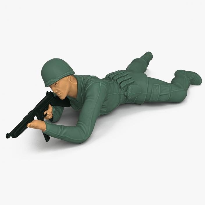 Lying Prone Toy Soldier Figurine 3D