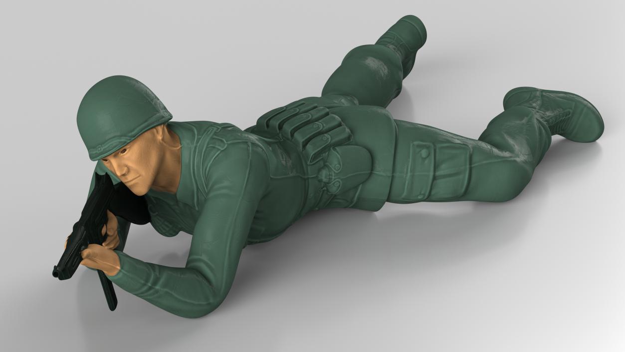 Lying Prone Toy Soldier Figurine 3D