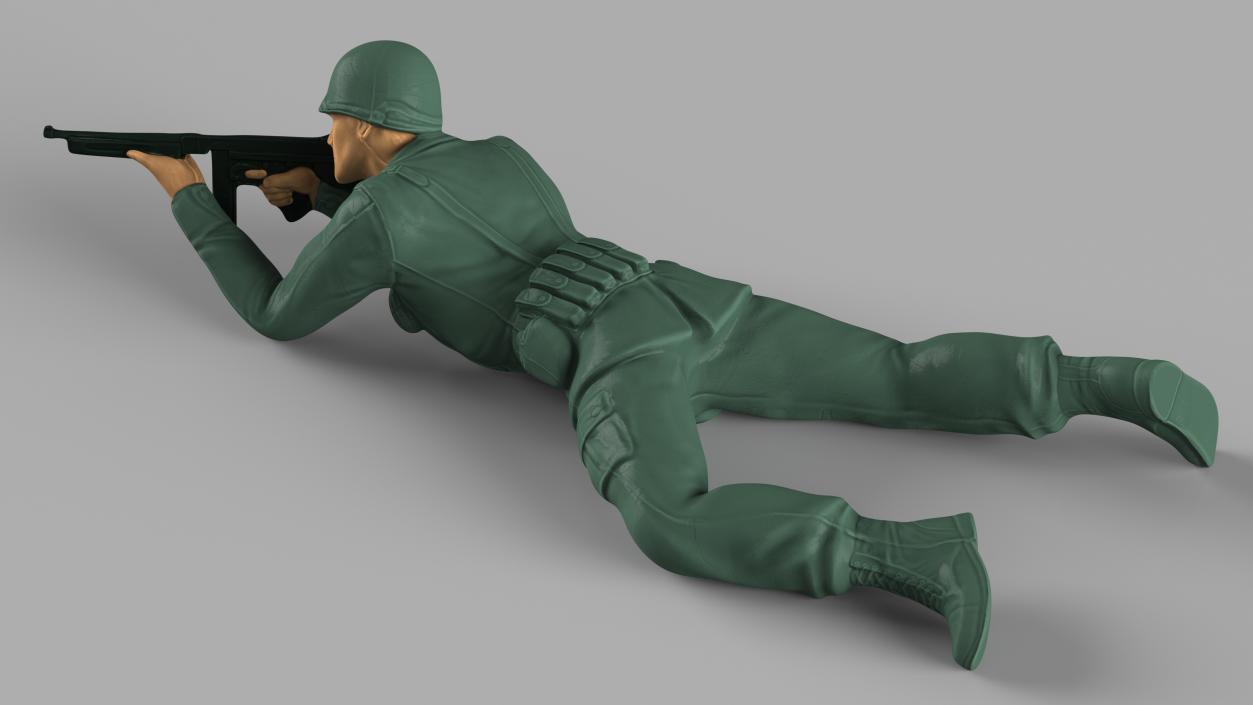 Lying Prone Toy Soldier Figurine 3D