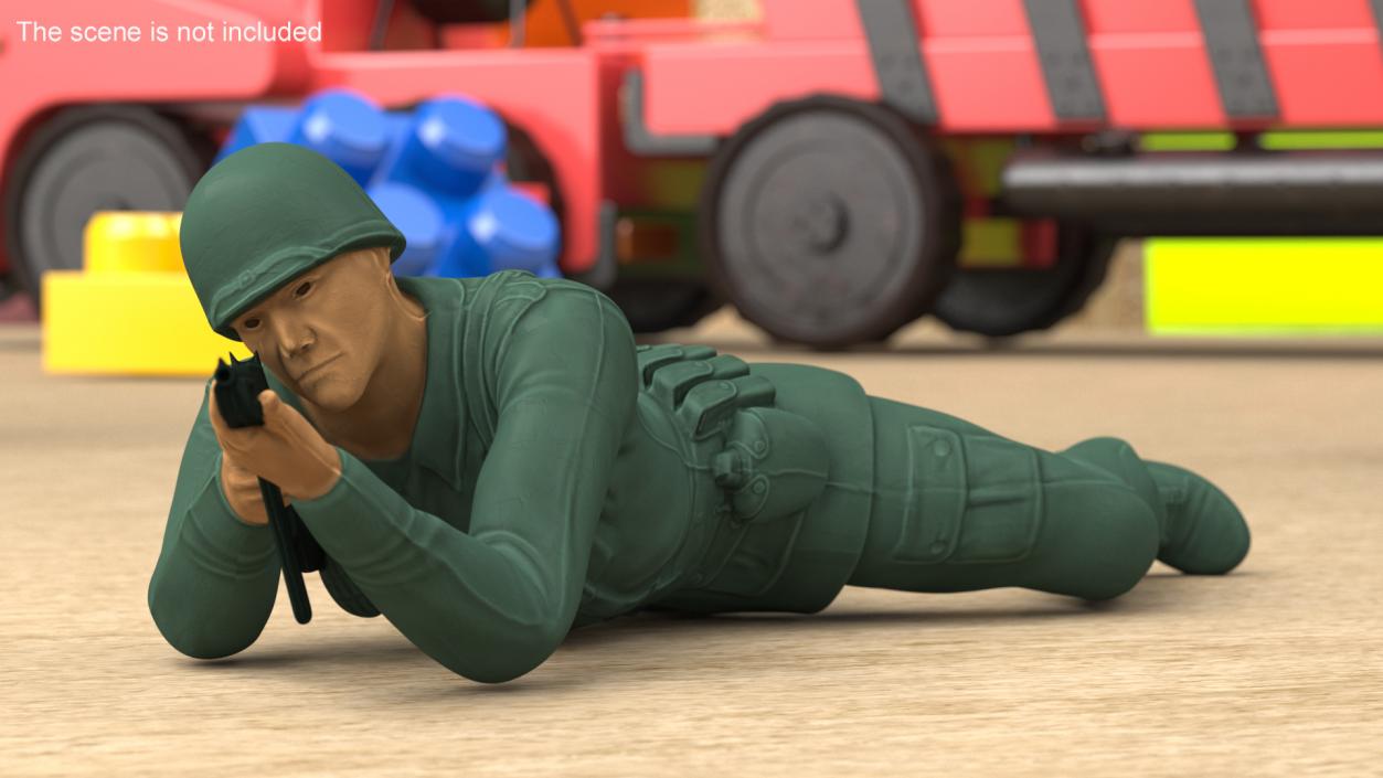 Lying Prone Toy Soldier Figurine 3D