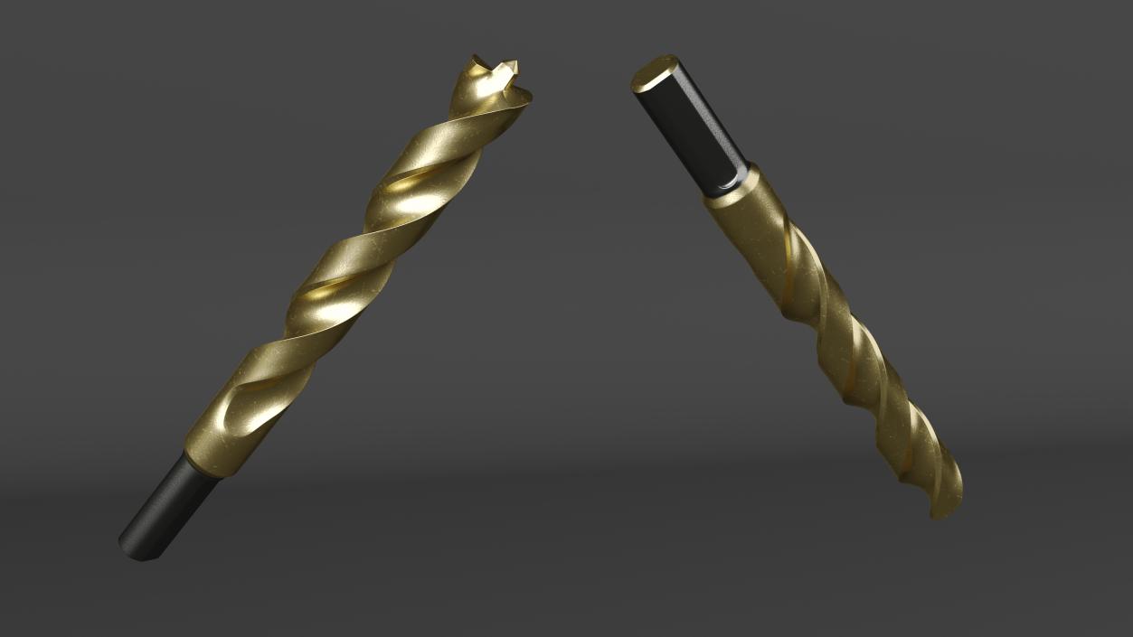 3D model Titanium Nitride Coated Pilot Point Drill Bit