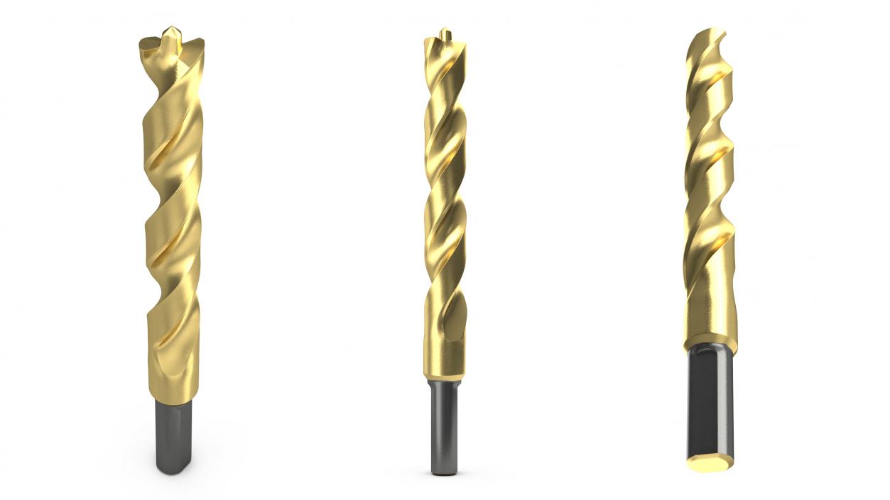 3D model Titanium Nitride Coated Pilot Point Drill Bit