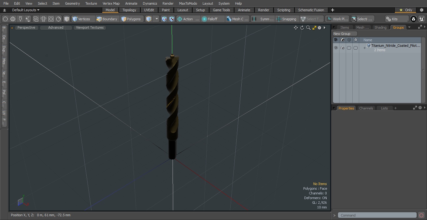 3D model Titanium Nitride Coated Pilot Point Drill Bit