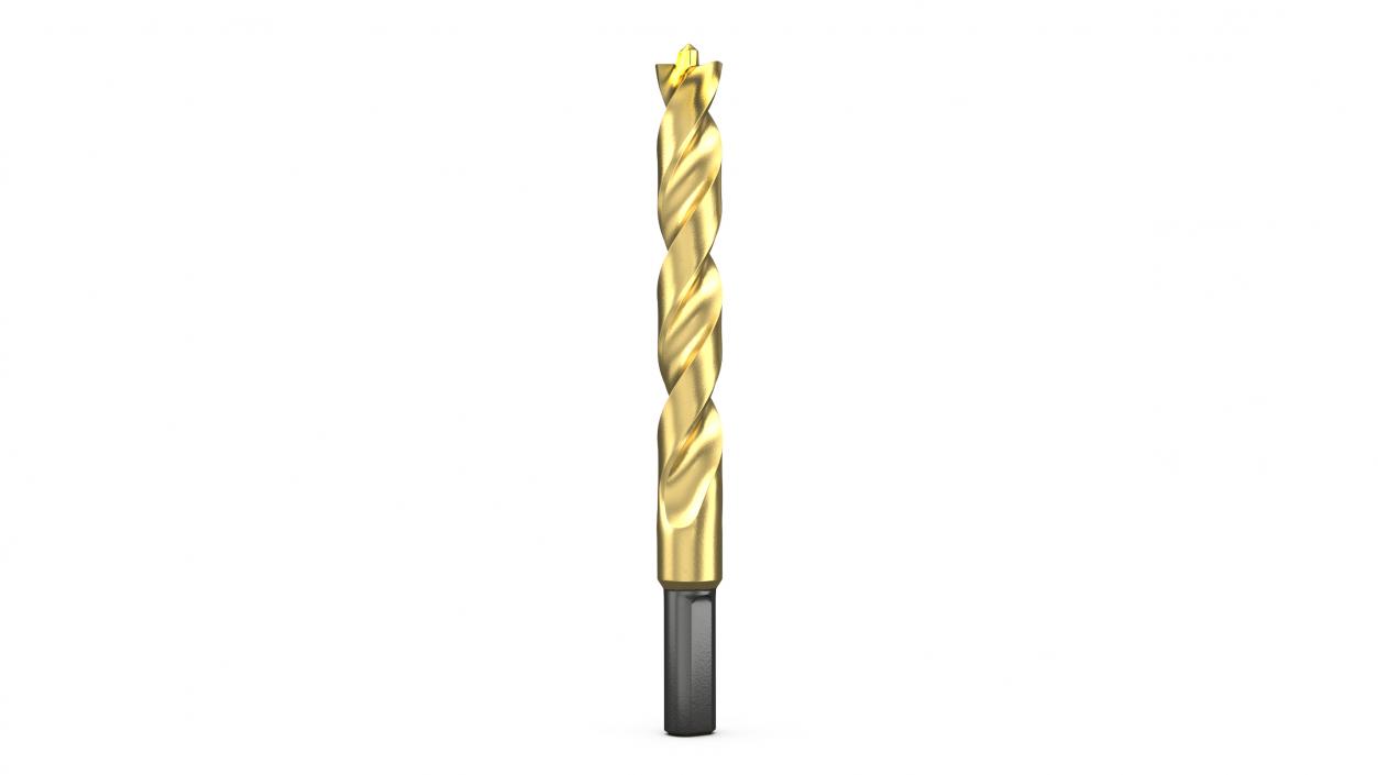 3D model Titanium Nitride Coated Pilot Point Drill Bit