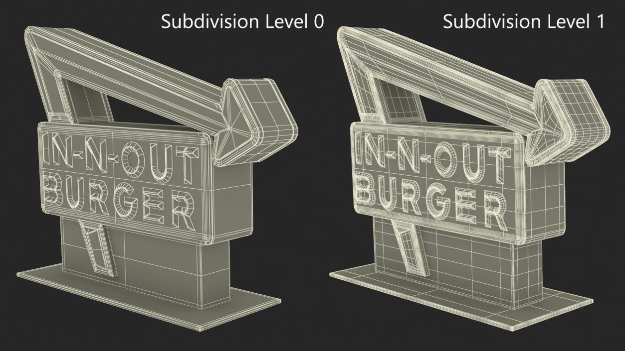 In N Out Burger Stand Light 2 3D model