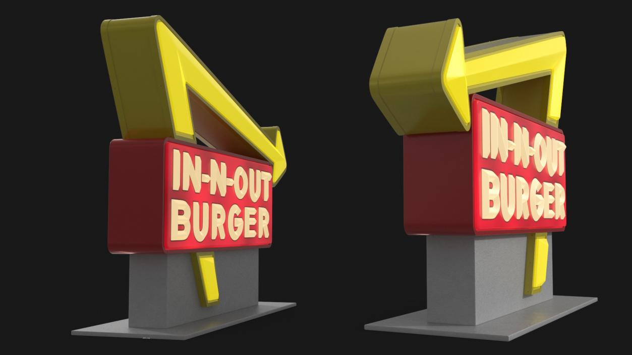 In N Out Burger Stand Light 2 3D model