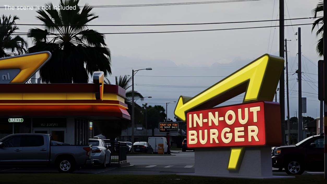 In N Out Burger Stand Light 2 3D model