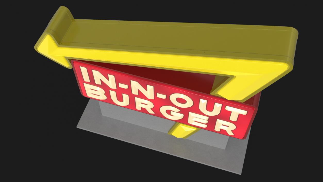 In N Out Burger Stand Light 2 3D model