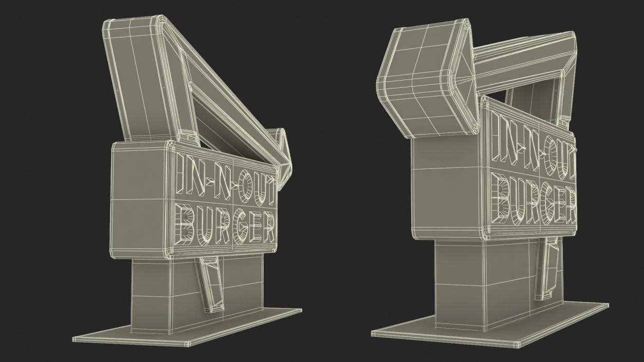 In N Out Burger Stand Light 2 3D model