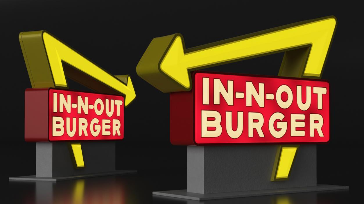 In N Out Burger Stand Light 2 3D model