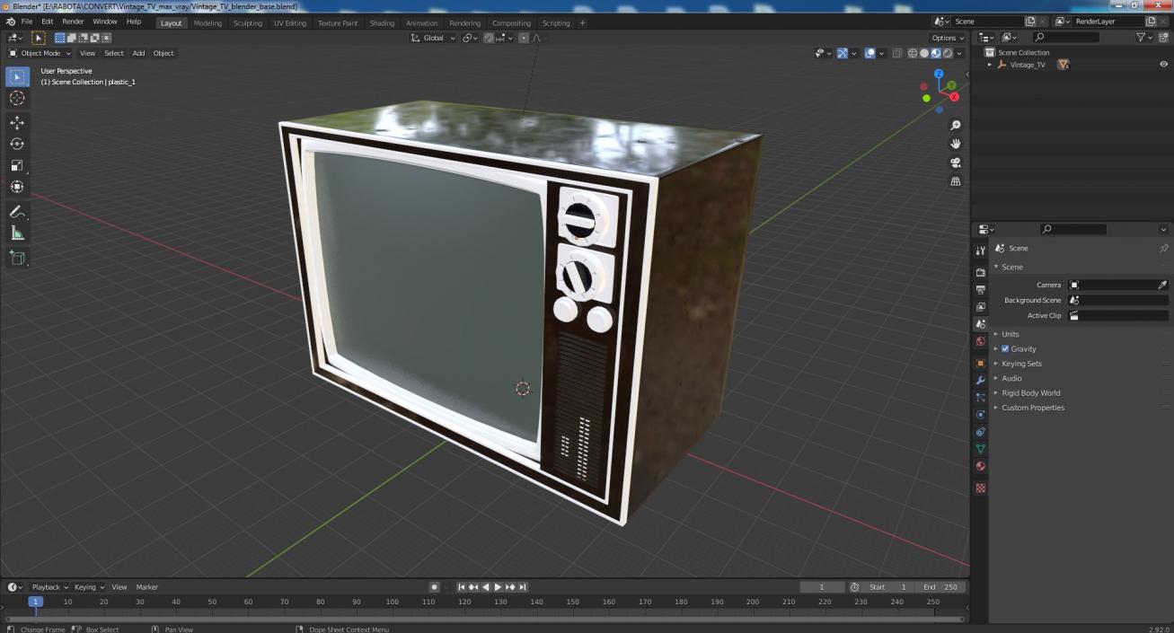 3D model Vintage TV