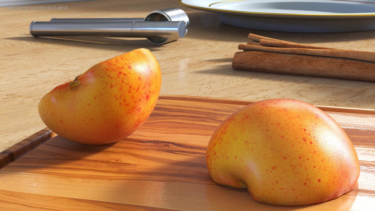 Apricot Cut in Half 3D model