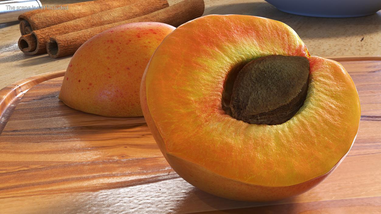 Apricot Cut in Half 3D model