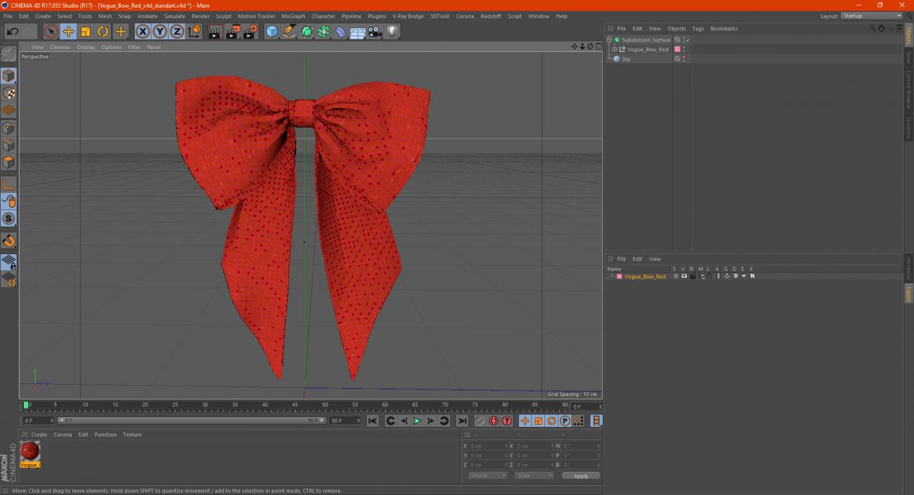 3D Vogue Bow Red model