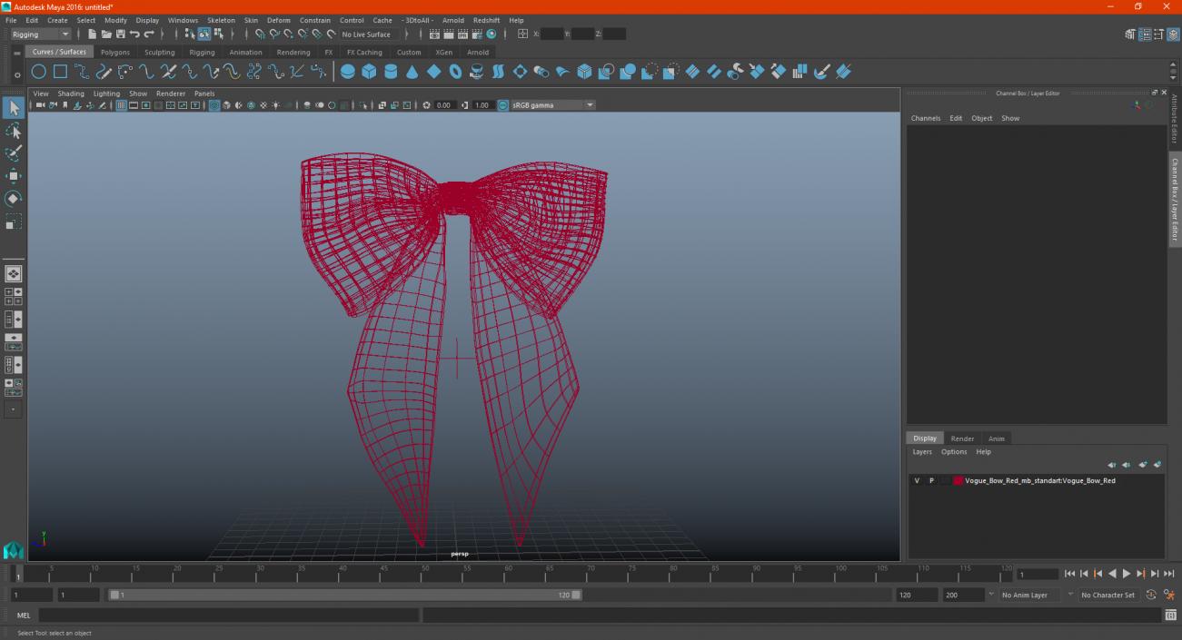 3D Vogue Bow Red model