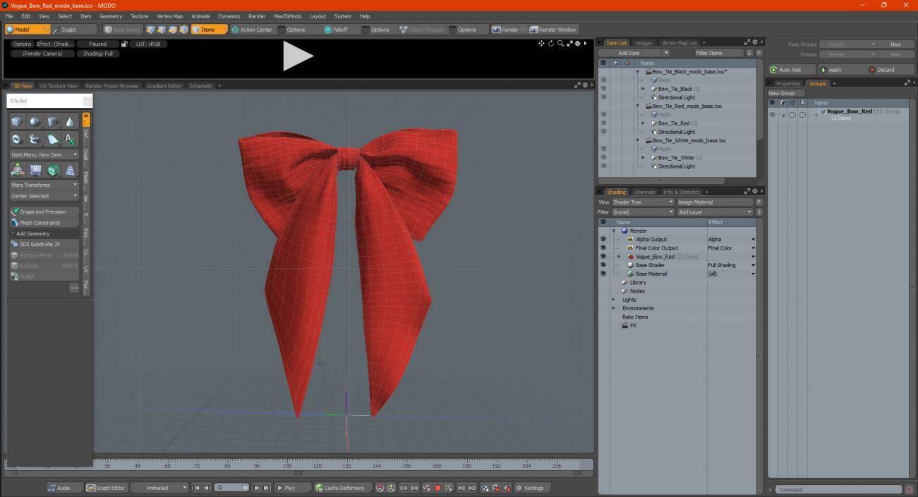 3D Vogue Bow Red model